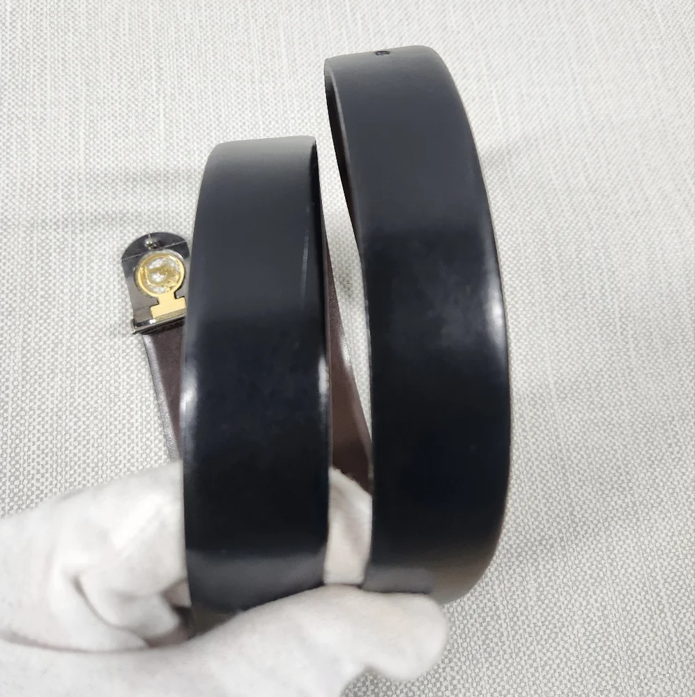 Dior Vintage Size 34 reversible leather belt black brown